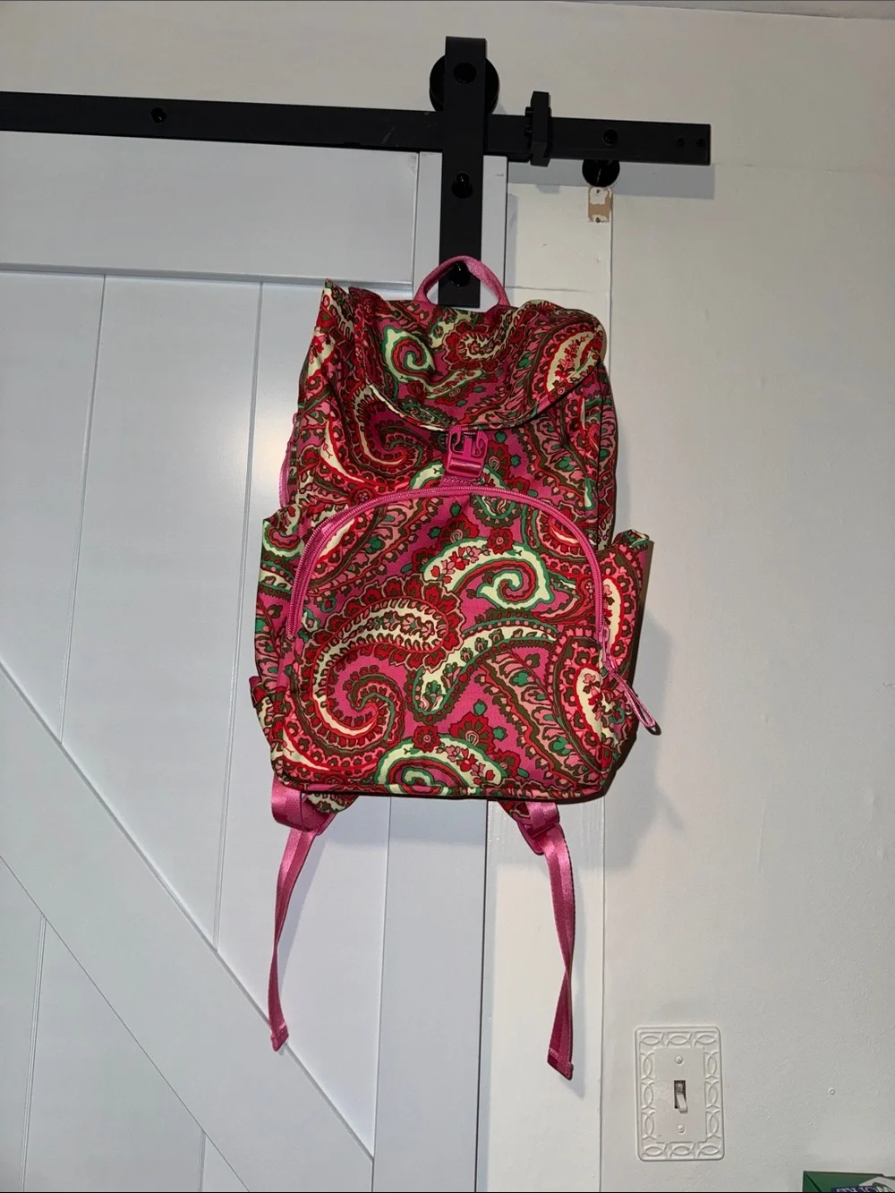 Vera Bradley Capri Pink Paisley Drawstring Backpack